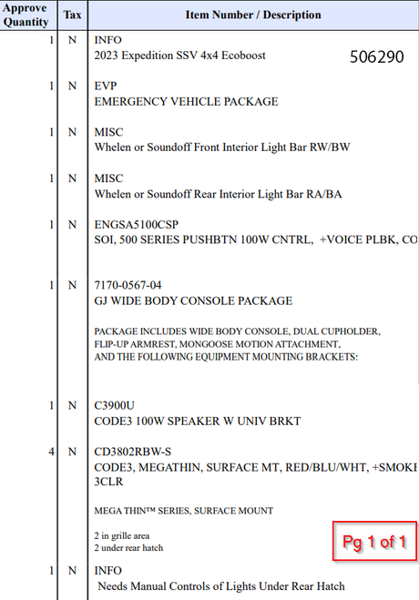 New 2023 White Ford Expedition SSV 4x4 Ecoboost; ready to be built for Law Enforcement as an Admin Turnkey Package (includes Emergency Warning Lighting, Siren, Controller, etc.), + Delivery, TK23EXPED-W5